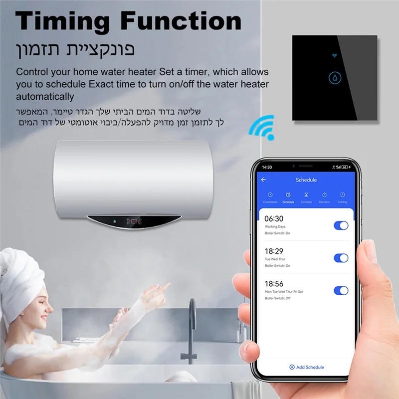 

Новый Tech 40A Tuya Smart Wi-Fi водонагреватель котла сенсорный переключатель кондиционер свет синхронизации ЕС настенное приложение для Alexa Home