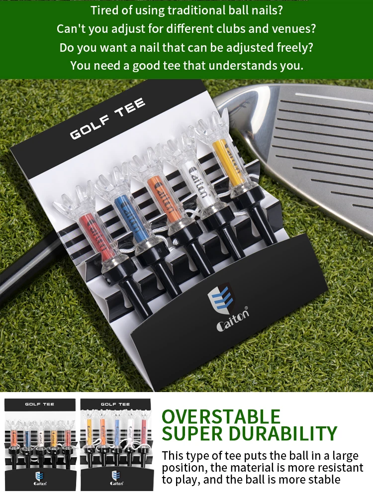 Caiton 5-teiliges magnetisches Golf-Tee-Set aus Kunststoff, 360 ° Bounce, 3 Größen – Premium-Golfzubehör zur Verbesserung der Genauigkeit und Leistung – Detail 4