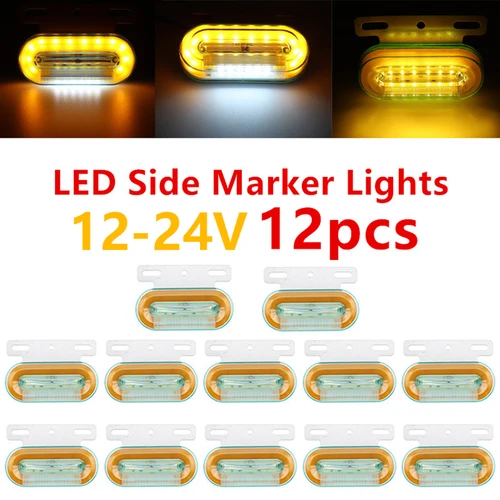 12 Uds 12V/24V luces LED de posición lateral para camión y coche luces externas para coche lámpara indicadora de señal luz trasera de advertencia 3 modos remolque camión