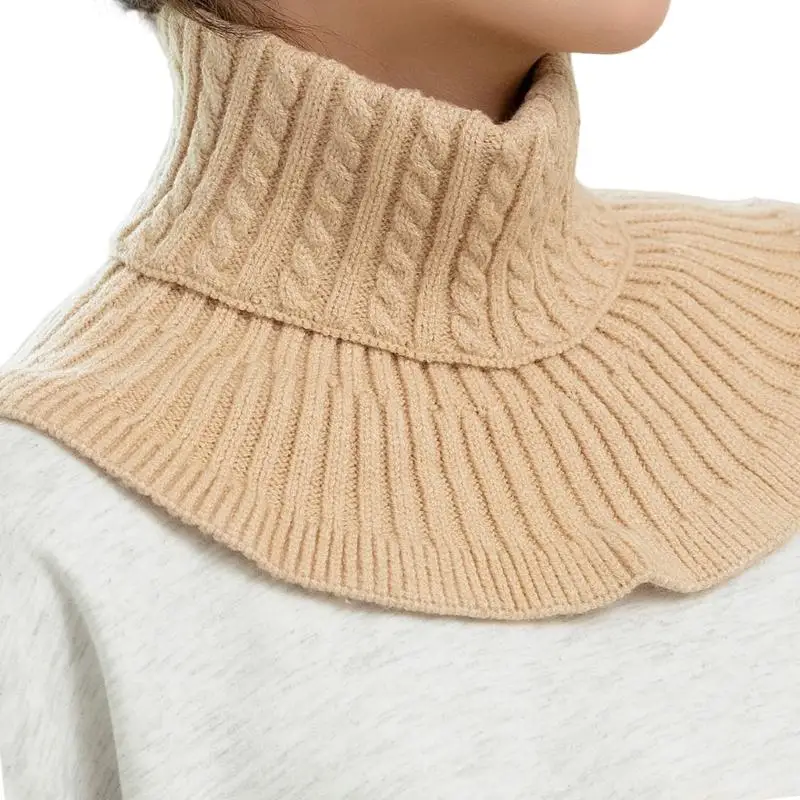 

31BF Friendly Neck Scarf Elastic Knit Winter Accessory Warm Scarf Collar Easy Care Practical Neck Wrap for Outdoor