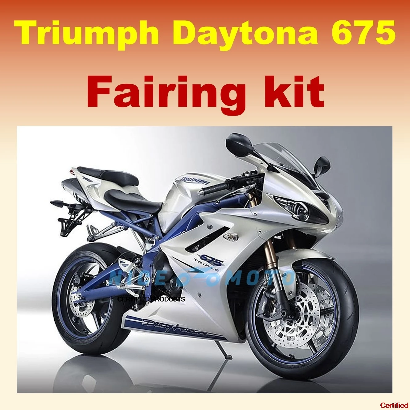 Pearl White Motorcycle Fairings Kit Fit for  Triumph Daytona 675R 675 2009 2010 2011 2012 ABS  Bodywork set