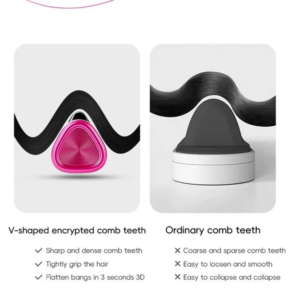 Pocket Hair Straightening Comb USB Charging Mini Size Electric Hair Straightener Wireless Fast Heating Hair Styling Iron
