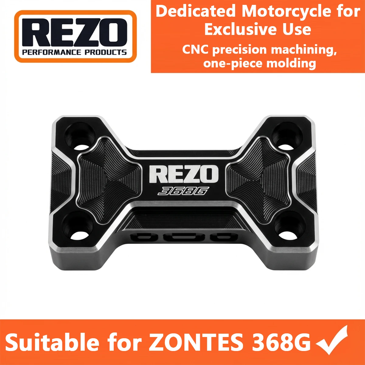 Aluminum Lightweight and High strength Handlebar Top Control Pressure Block and Key Protection Shell Case Cover for ZONTES 368G