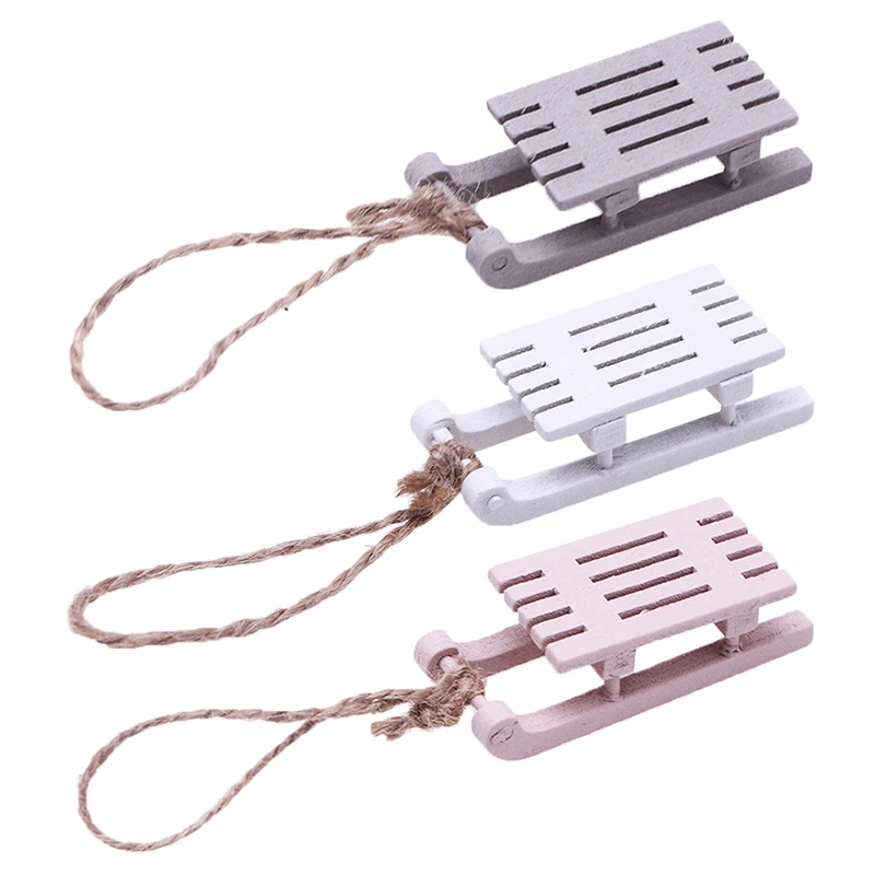 1Pc 1:12 인형 집 미니 나무 크리스마스 썰매 모델 DIY 인형 집 생활 장면 풍경 장식 액세서리 어린이 장난감 선물