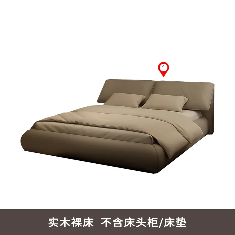 

Italian Minimalist Baxter Elephant Ears Leather Bed Villa Light Luxury Modern Double Master room Large