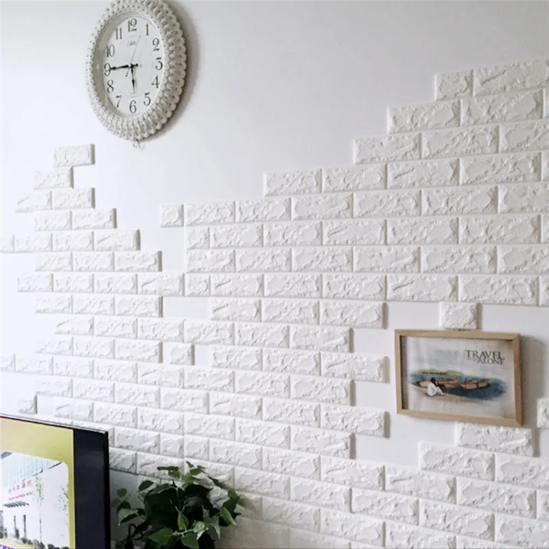 

PE Foam 3D Wallpaper Home Decor Brick Pattern Waterproof Self Adhesive Wall Paper Bedroom Living Room papel de parede 3D 50x50cm