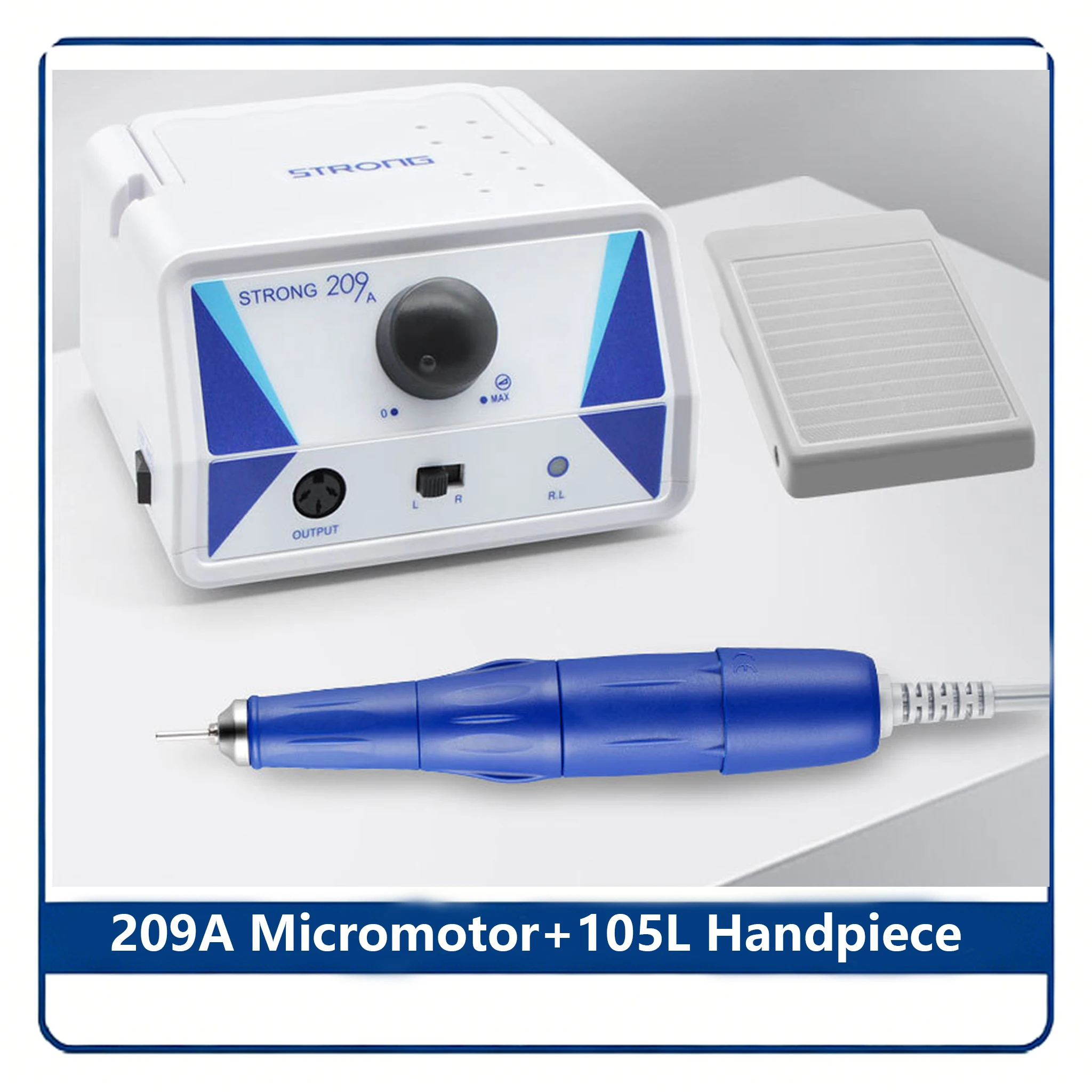 STRONG 209A Dental Micromotor Polishing Machine 40000rpm  Handpiece Foot Control For Dental Zirconia Denture Carving CE Certifie