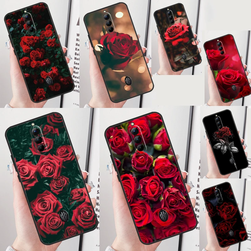 Bright Red Roses Flowers Case For ZTE Nubia Red Magic 8 Pro 8S Pro Plus RedMagic 7 6 Pro 7S 6S Pro 5G 5S 6R Cover