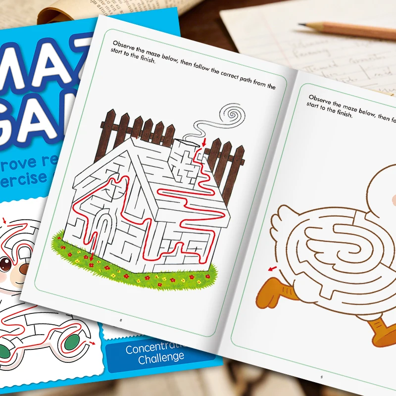 Maze Game Book for Kids: Improve Reasoning & Concentration – Fun Brain Challenges for All Ages