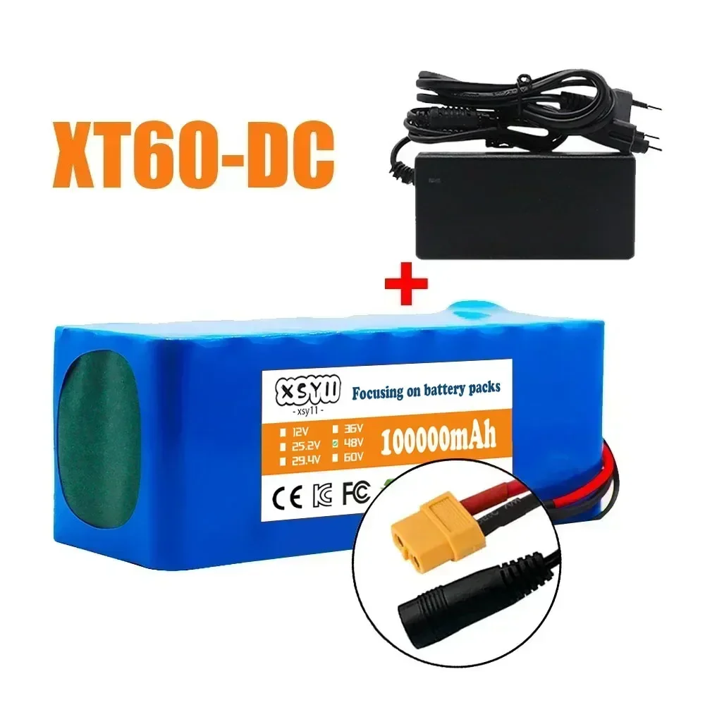 13S3P 48V 100000mAh 100Ah 1000W lithium-ionbatterijpak met BMS + 54,6V oplader