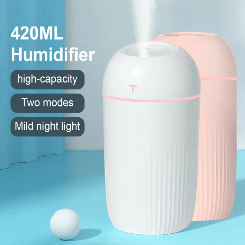 

420ml Air Humidifier Portable Air Diffuser Aroma Oil Humidifier with LED Night Light Mini Small Big Fogger Ultrasonic Humidifier