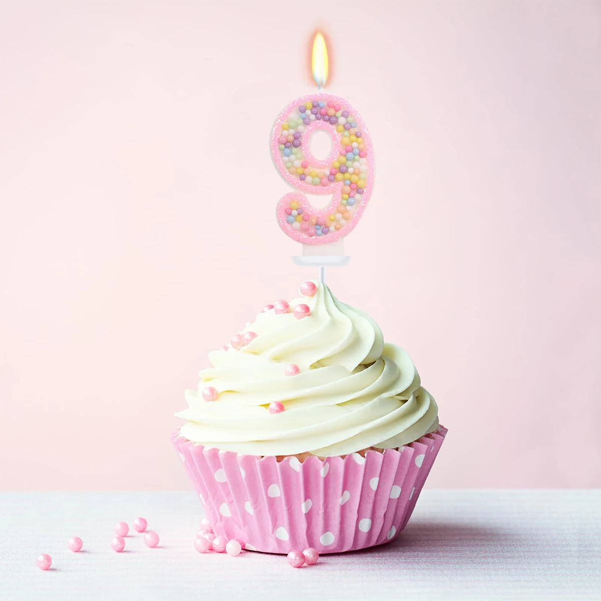 Weiße Rosa Geburtstagskerzen - Bunte Macaron-Kerzen, Axolotl-Thema Tortendekoration, Süße Themen-Geburtstagsparty-Zubehör – Detail 4