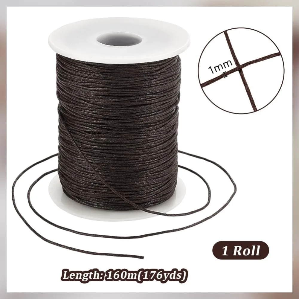 175 ياردة 1 مللي متر مشمع القطن الحبل البني مشمع سلسلة الشمع الموضوع الديكور الحبل ل سوار قلادة صنع المجوهرات الحرفية سلسلة عدة