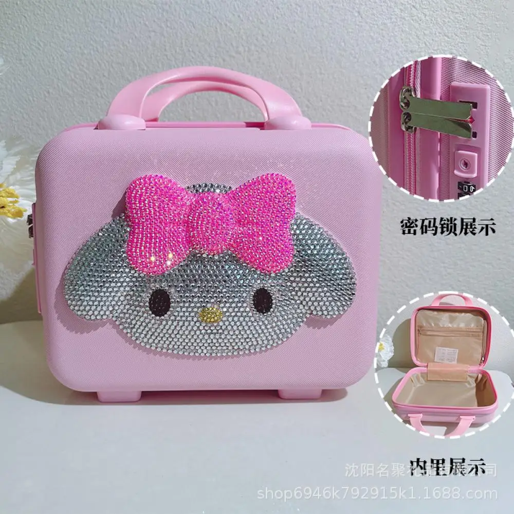 Sanrioed-Étui cosmétique portable Hello Kitty pour filles, biscuits, figurine d'anime, coffrets cadeaux créatifs, cadeau de dessin animé Kawaii, 12 ans