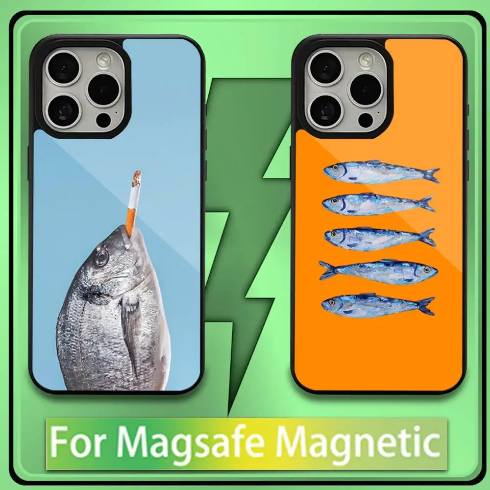 

Sardines Canned Phone Case For iPhone 16,15,14,13,12,11,Plus,Pro,Max,Mini Soft Magesafe Magnetic Wireless Charge