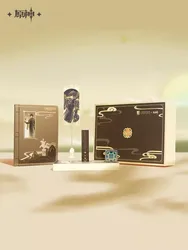 Genshin Impact Official Merch miHoYo Original Zhongli Gift Box Set Collection Notebook Bookmark Seal Bookmarks Boxes In Stock