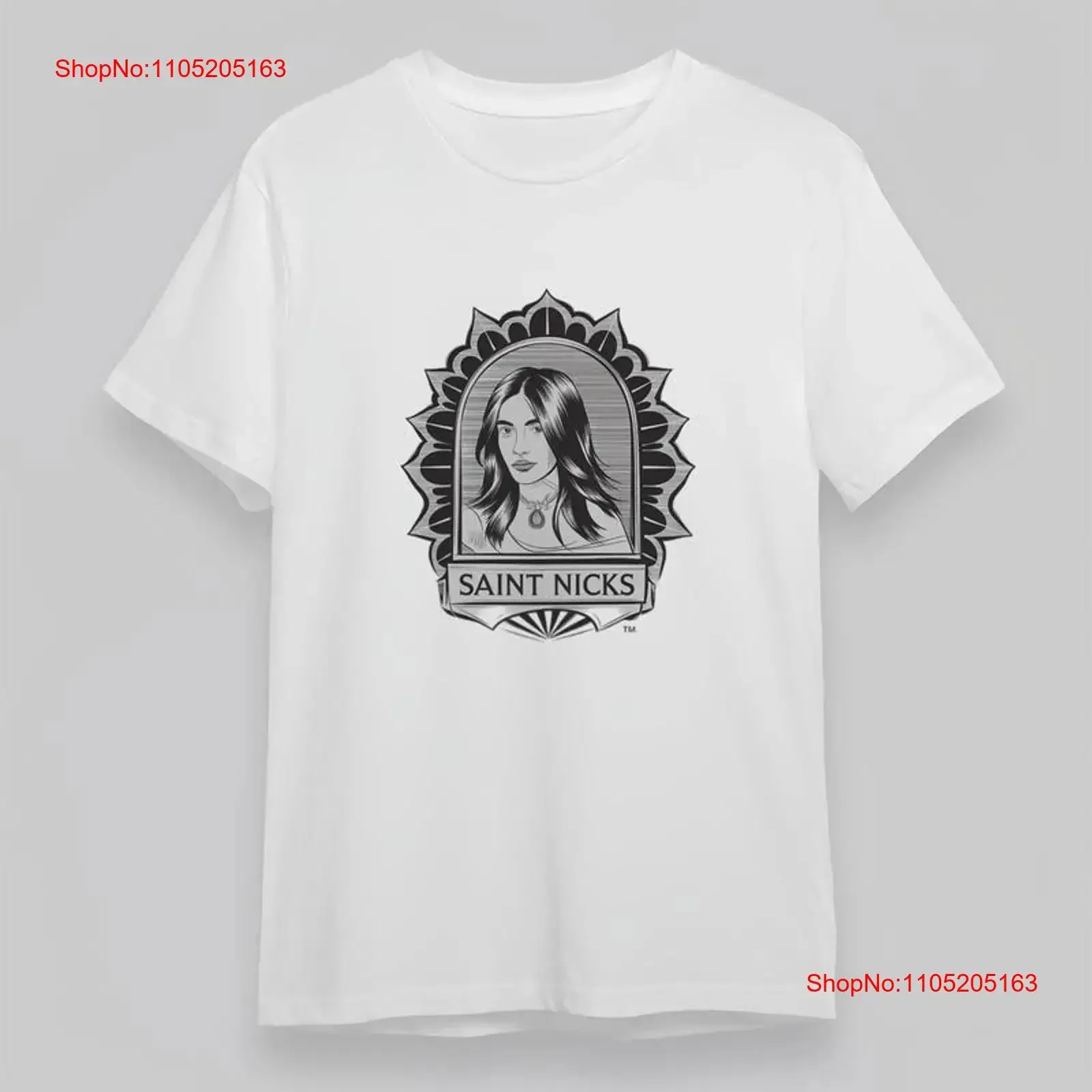 

Men's Soft Trend Classic T Shirt Elegant Woman Portrait Saint Nicks Design vintage Washed Top For Everyday Wear Slightly