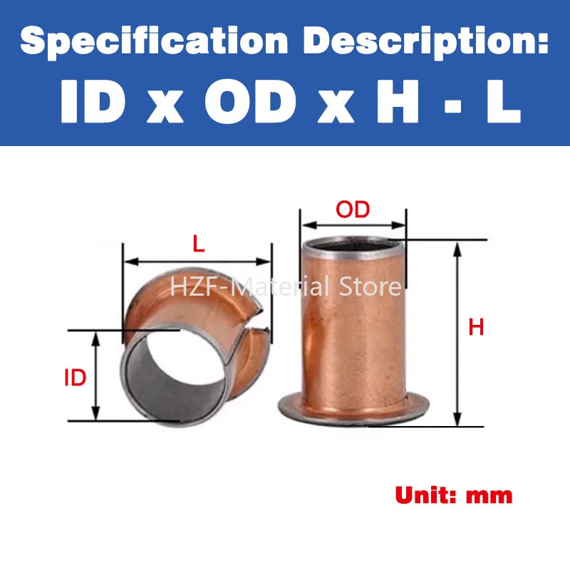 5-10pcs SF-1F Flanged Oil-Free Composite Bearing Copper Sleeve ID 4-18mm Step Flange Bearing Bushing OD 6-20mm