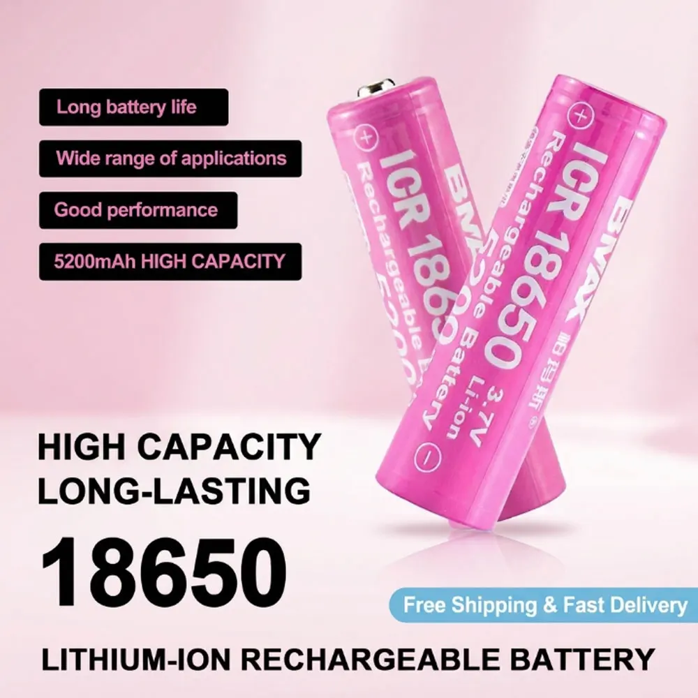 

Rechargeable 3.7V ICR18650 Lithium Battery Large-Capacity for Flashlights, Mini Fans, Beauty Equipment & Portable Speakers