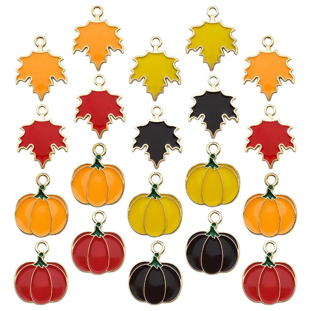 32pcs Pumpkin Head Charms for Jewelry Making – Alloy Halloween Pendants, Fall Craft Supplies & Holiday Decor