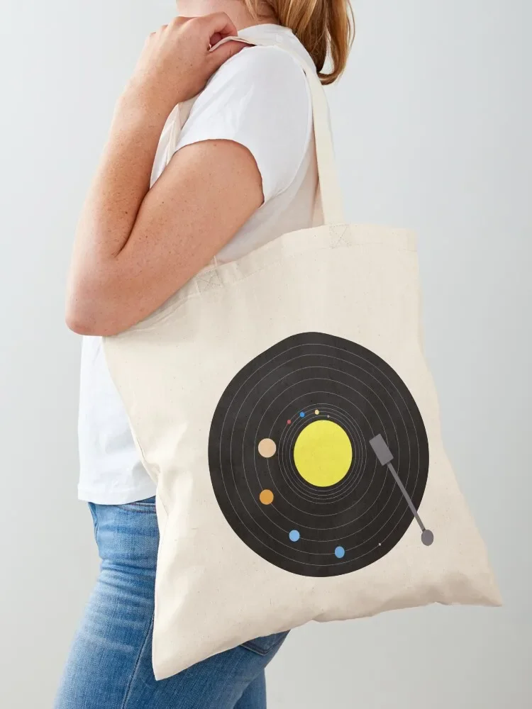 Solar System Vinyl Record (Minimal version) Tote Bag reusable shopping bags shopping cart bags Tote Bag