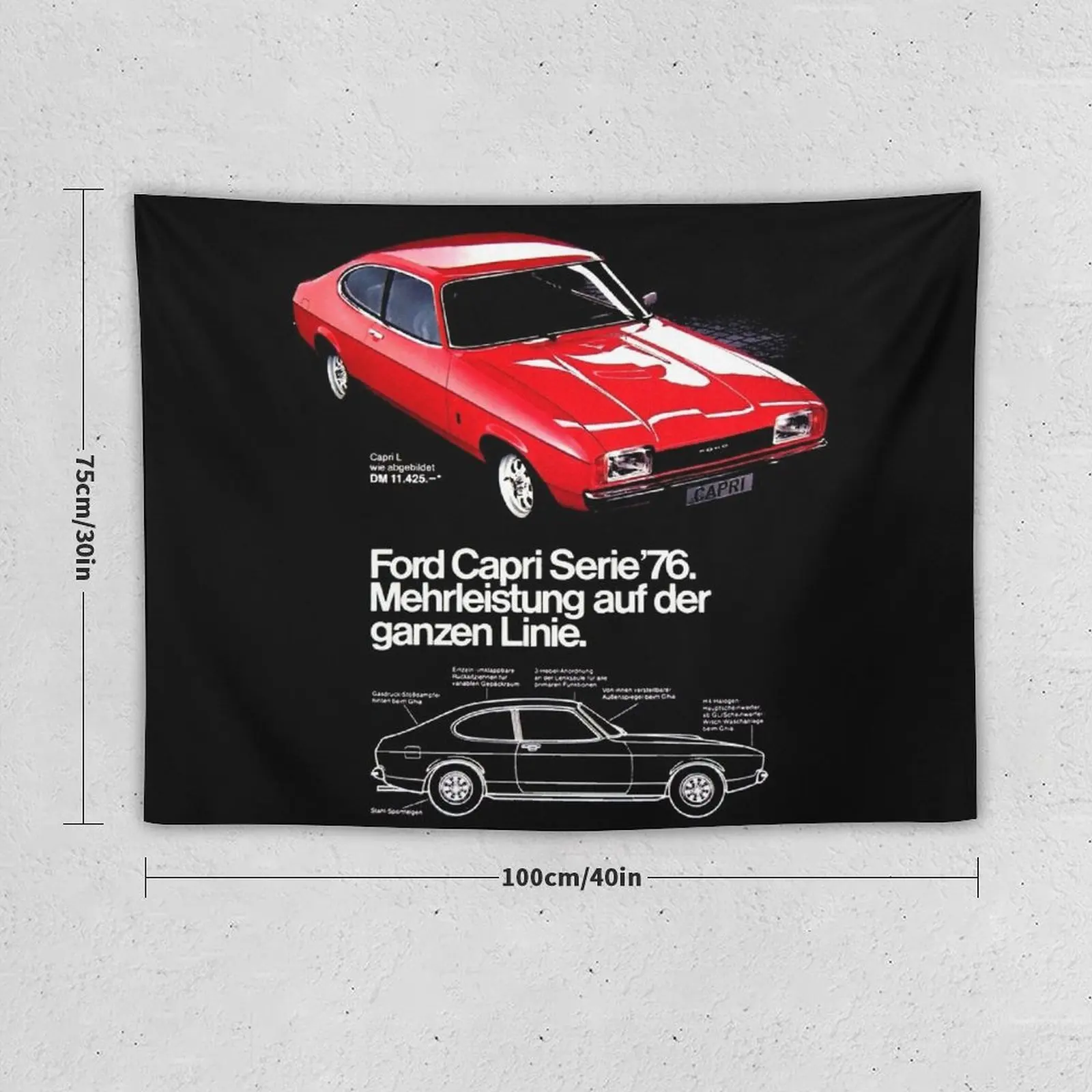 New FORD CAPRI MK 2 Tapestry Decorative Wall Tapestry Tapestries