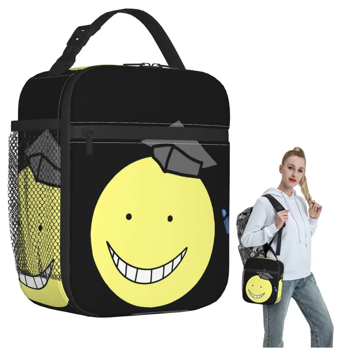 Assassination Classroom Octopus Koro Sensei Insulated Lunch Bag for Women Kids Portable Food Boxes Thermal Lunch Box Tote