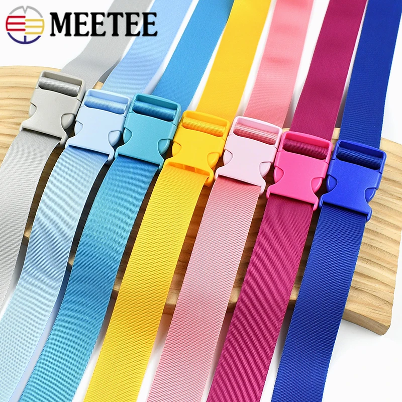 

2-10Sets 20/25mm Bag Strap with Plastic Release Buckle Colored Nylon Webbing for Sewing Backpack Pet Collar DIY Bags Accessories