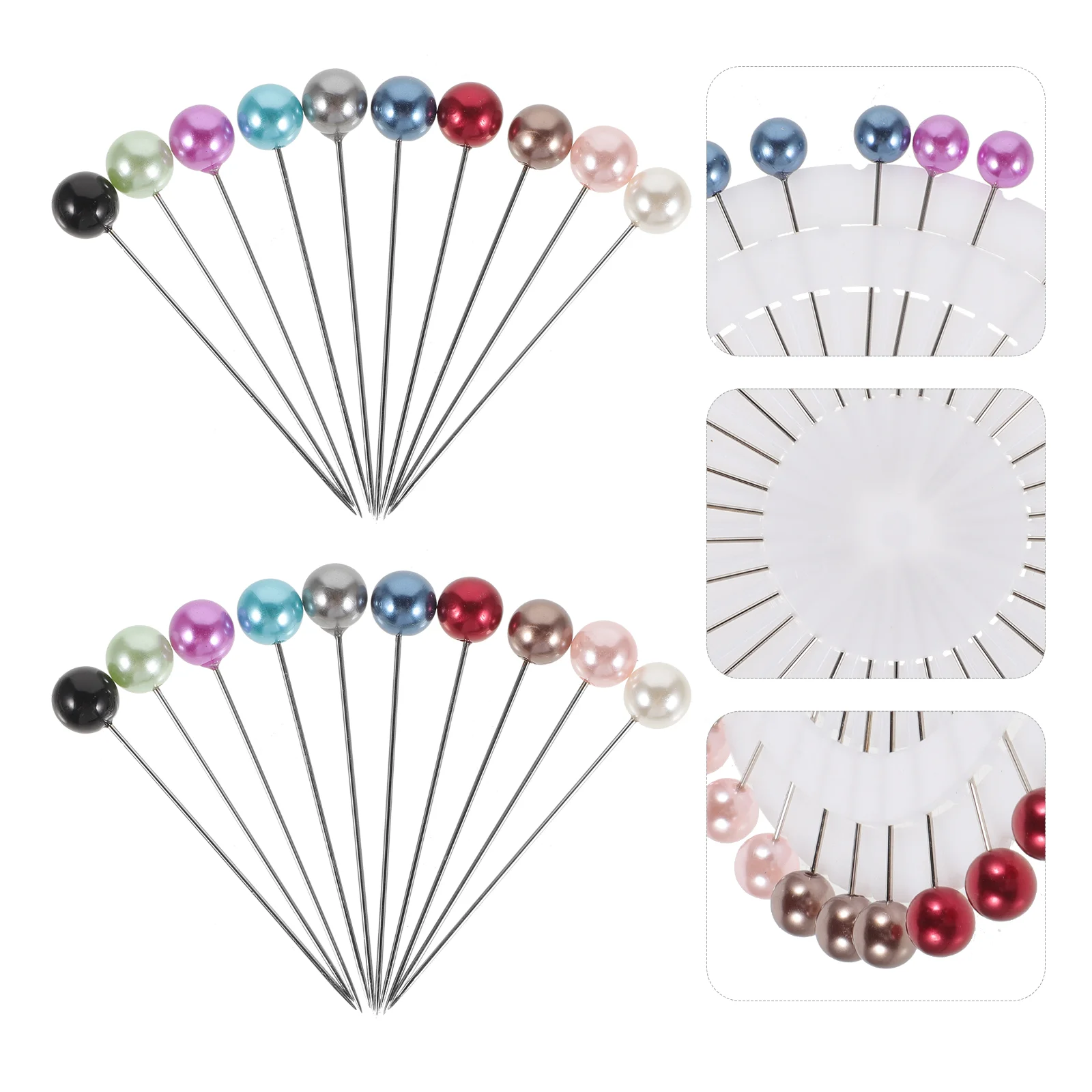 30 Pcs Pearl Long Scarf Buckle Wedding Shawl Pins Safety Small Needle Hijab Metal Women Miss