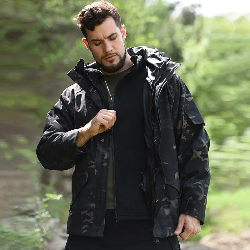 

G8 jacket, glued three-in-one removable jacket, outdoor camouflage fleece thickened two-piece set, mountaineering tactical suit