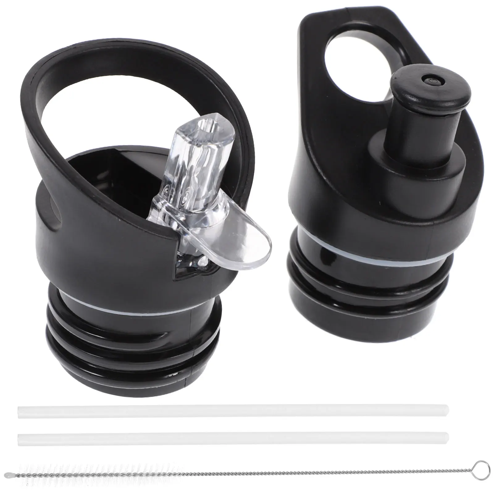 

2 Pcs Straw Lid Sport Water Bottle Suction Nozzle Cover Metal for Daily Use Child Vacuum