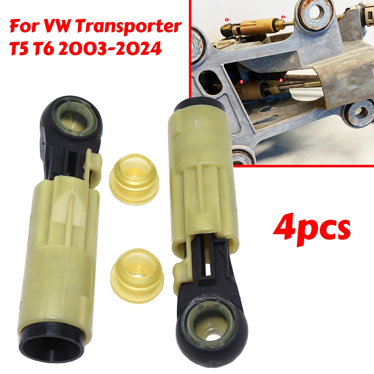 For VW Transporter T5 T6 2003-2024 MT Gear Shifter Cable Linkage Collet Shift Selector Connect End Rod Bowden Lock Bushing kit