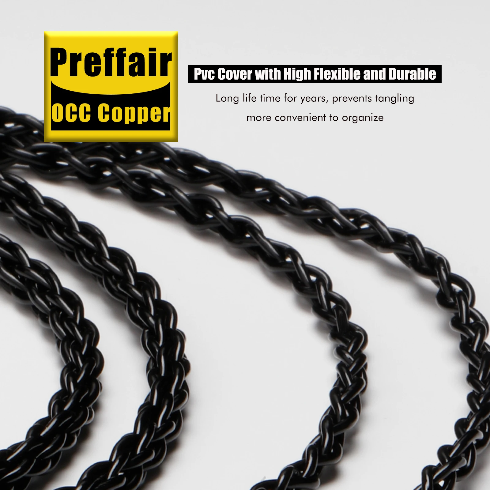 Preffair E51602 Kopfhörerkabel Hifi Audio 4,4/2,5/3,5/6,35 mm 8-adriges versilbertes Adapterkabel für ATH-R70X, R70XA – Detail 6