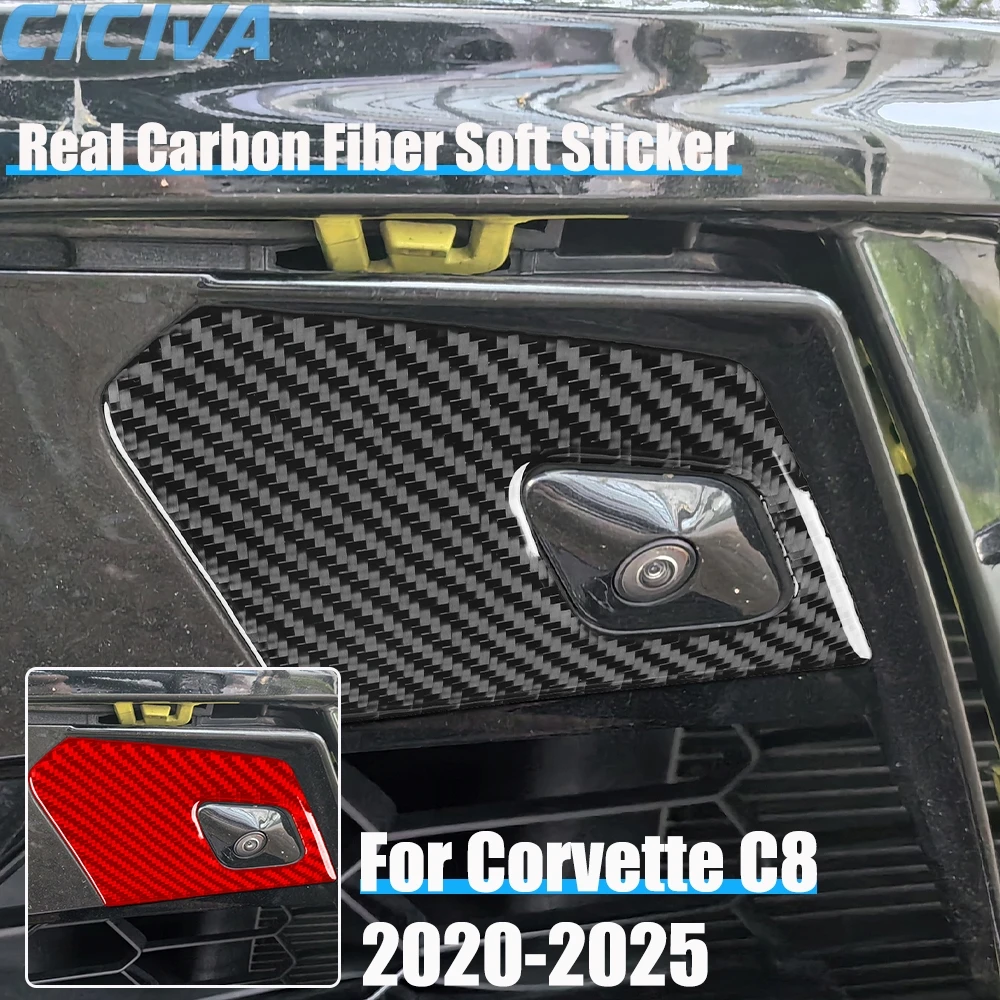 

Real Carbon Fiber Car Accessories Door Camera Trim Cover Soft Sticker For Chevrolet Corvette C8 2020 2021 2022 2023 2024 2025