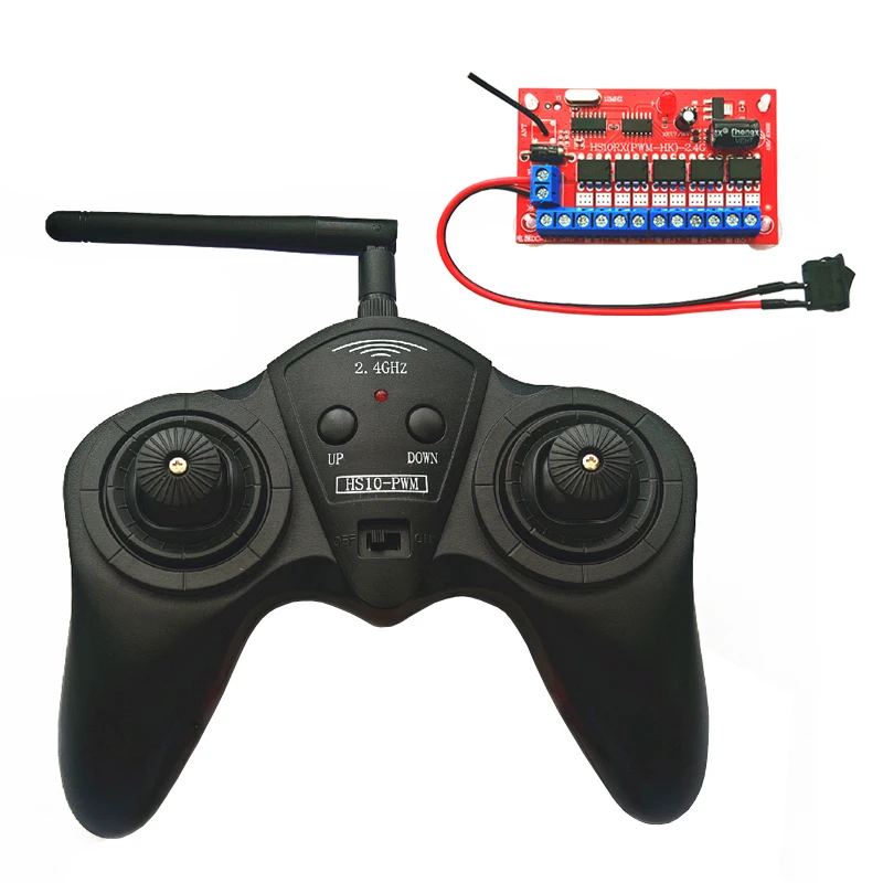 

2.4G 10 Channel Remote Controller with DC 6V-12V Receiver Speed Regulation Control Board for RC Model Tank Car Boat Accessories