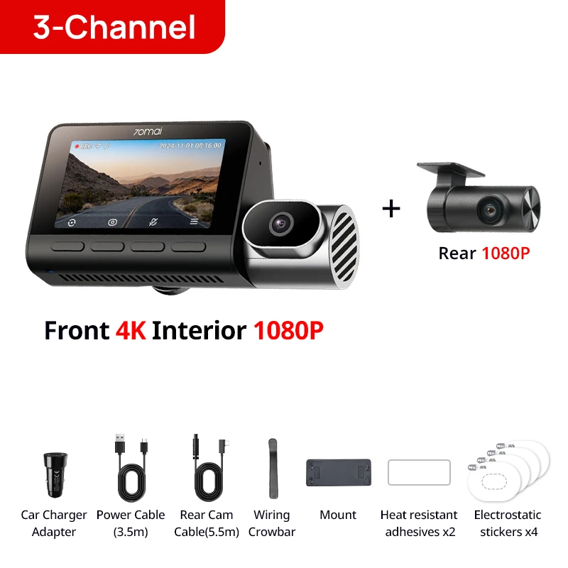 70mai 4K Dash Cam T800 4G Remote Control Parking Surveillance