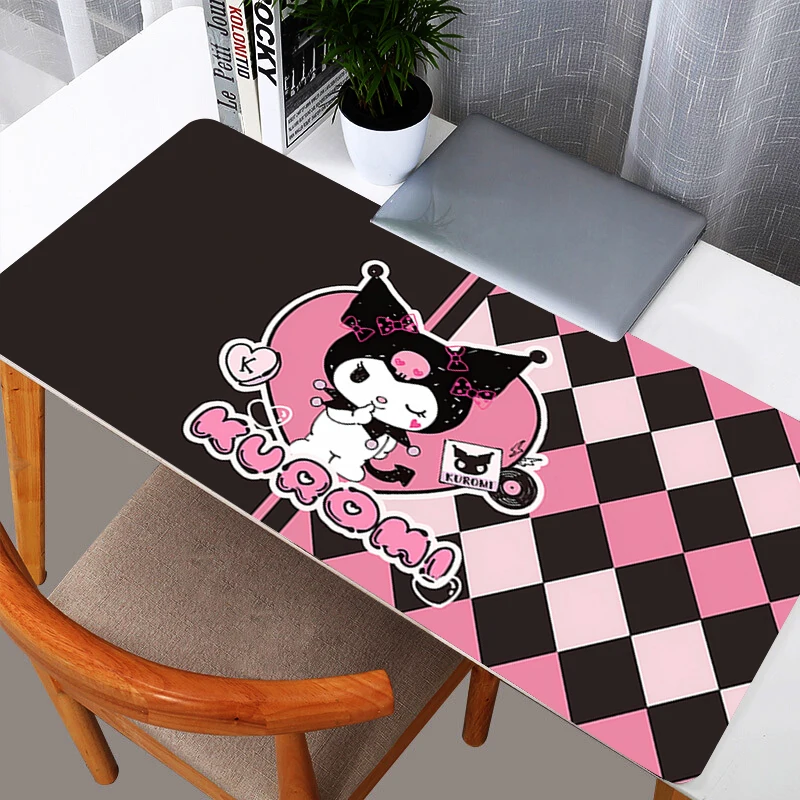 Kuromi Mouse Pad durable anime Large Gamer Gaming Accessories Speed Keyboard Rubber Lock Edge Desk Mat Laptop mousepad