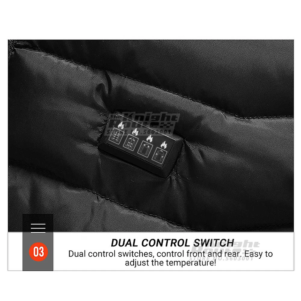 Heated Jacket Men 21Area Four Switch Control,USB Electric Heated Clothing,Self Heating Vest Women Thermal Jacket Warm WinterCoat