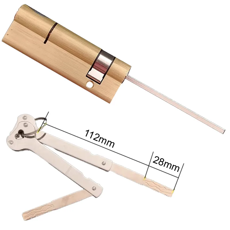 Special Lock Core for Fully Automatic Fingerprint Lock Cylinder H=32mm with 2 keys 8x4mm Flat Rod Anti-Theft Door Emergency Lock