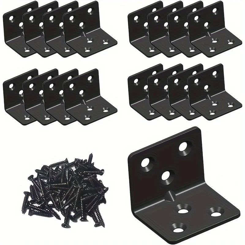 Stainless Steel L-Shaped Shelf Brackets - Heavy Duty, Adjustable, Waterproof & Sandproof with Screws for Industrial Use