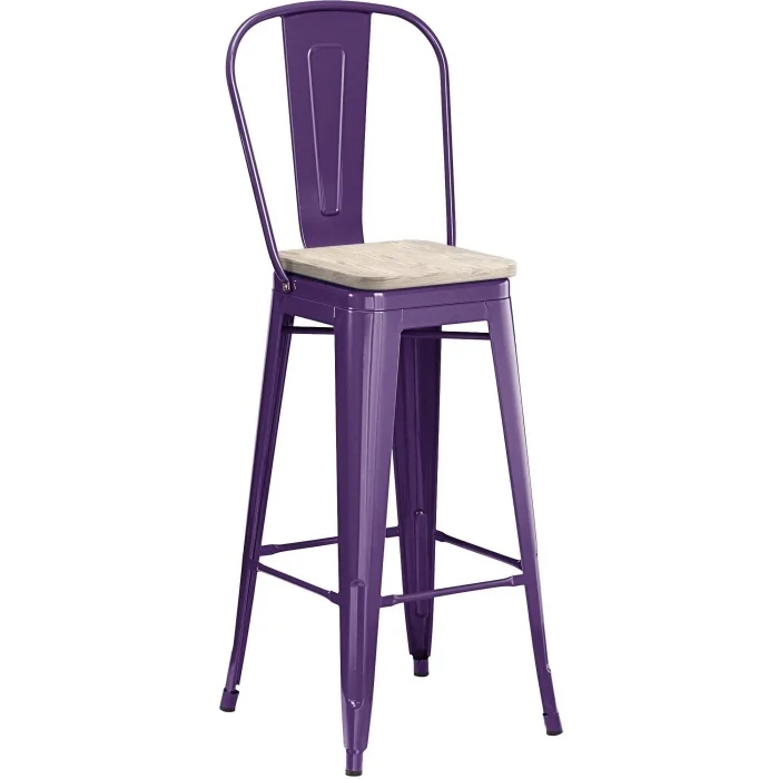Iron Tall Bar Stool Industrial Modern Style Metal Durable Commercial with Foot Pedals