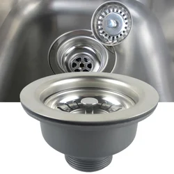 114mm Stainless Steel Flange Fits Sink Basket Strainer Waste Kit Kitchen Sink Strainer Water Stopper Bathroom Hair Catcher