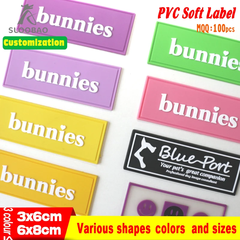 Three-colour Heat Transfer Printed 3D Soft  PVC Patch For Clothing Rubber Labels Custom   Logo Patches Sew on Embossed