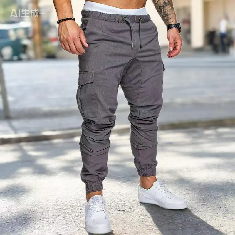 Neue männer Cargo Hosen Jogginghose Outdoor Lose Gerade Lange Hosen Herbst Casual Multi-Tasche Langlebig Arbeitskleidung Männliche Hosen