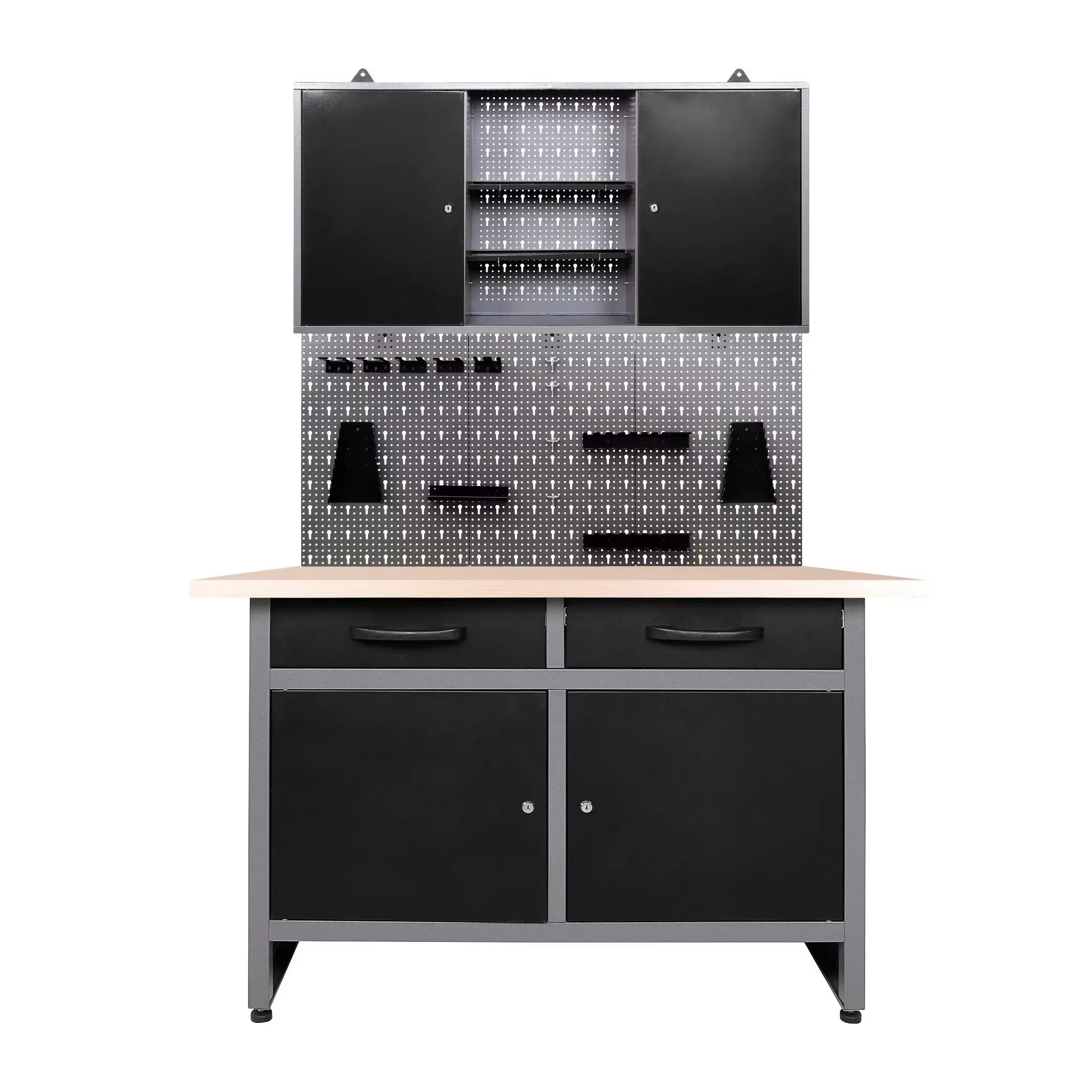 

High Quality Garage Workshop Tool Cabinet Cold Rolled Steel Table Tool Trolley Steel Workbench Metal Cabinets