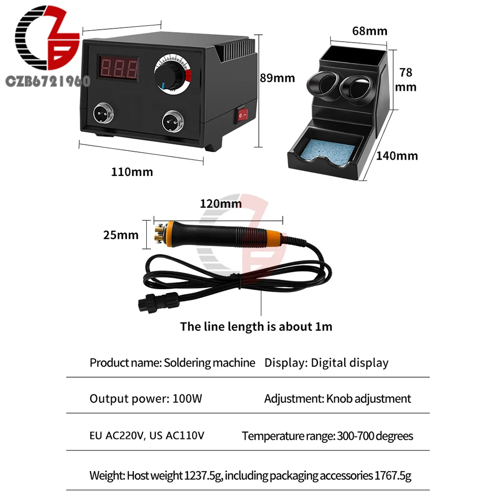 AC 110V 220V 100W Electric Soldering Iron Woodburner Wood Burning Tool Adjustable 0-650℃ Woodburning Pyrography Pen Machine Set