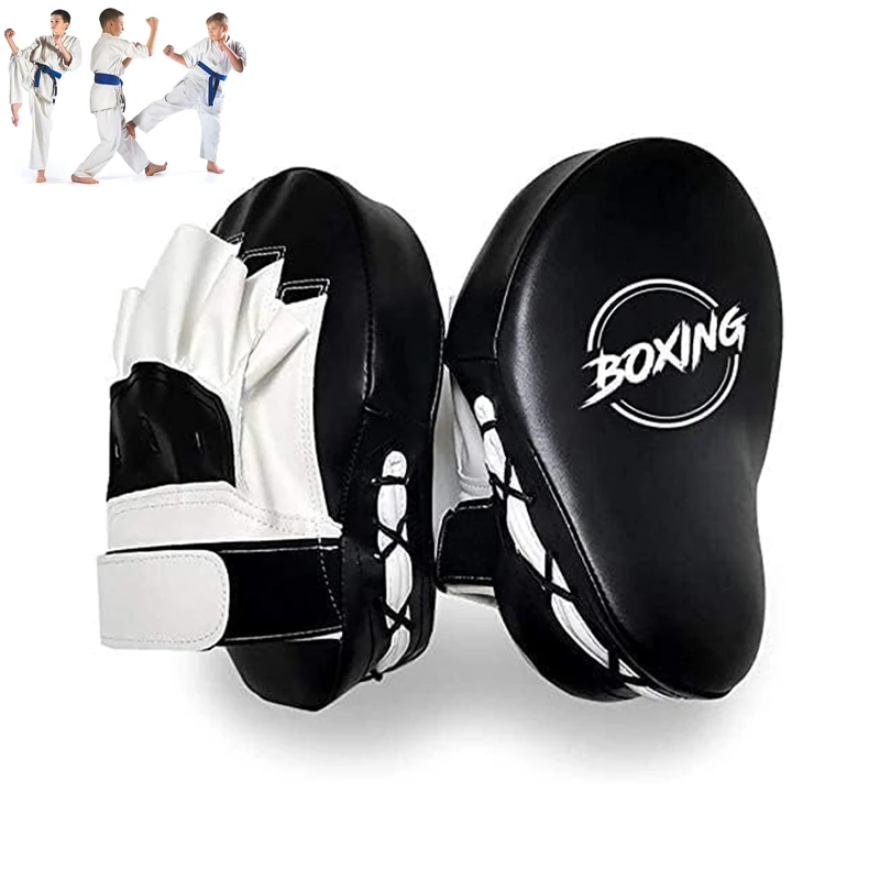 Boxing Curved Focus Boxing Training Hand Pads Punching Mitts Muay Boxing Pads Leatherette MMA Karate Training Equipment