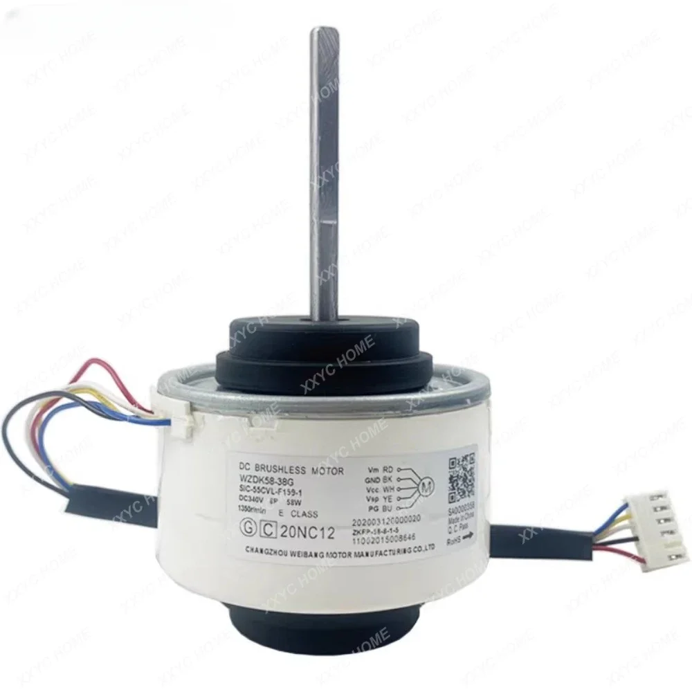 

New DC Fan Motor WZDK58-38G For Midea Air Conditioner Indoor Unit DC310V 58W 1350r/min SIC-55CVL-F159-1 Conditioning Parts