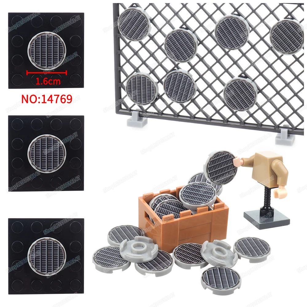 Grid Gateway Cover Pattern 14769 Building Block 2x2 Circle Tiles Printed figures Equipment Scene Model Parts Children Gifts Toys