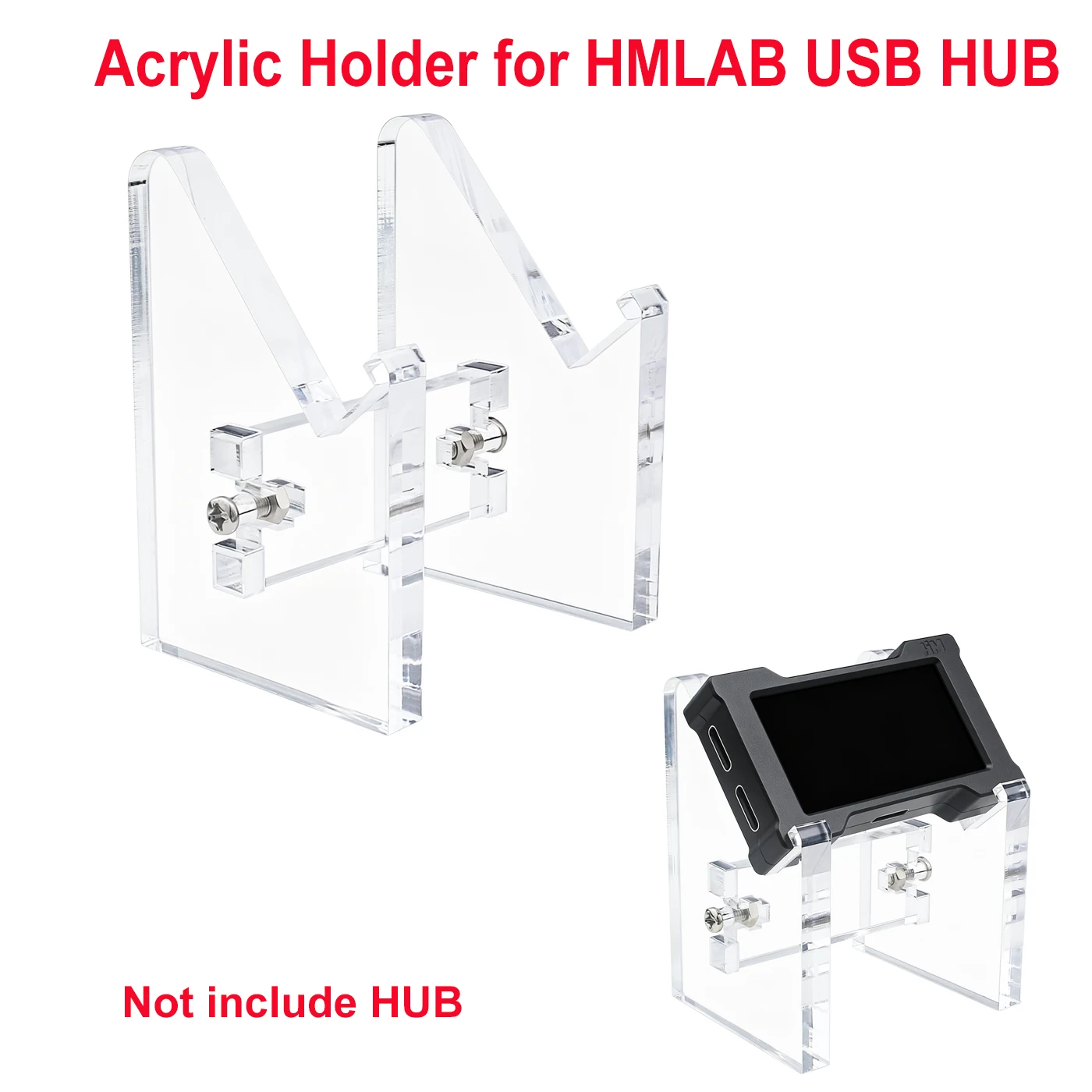 Suporte de Acrílico Transparente para HUB USB HMLAB, Suporte de Acrílico para HUB USB Gamer HM LAB ZNEO, para HMHUB Pro/Little